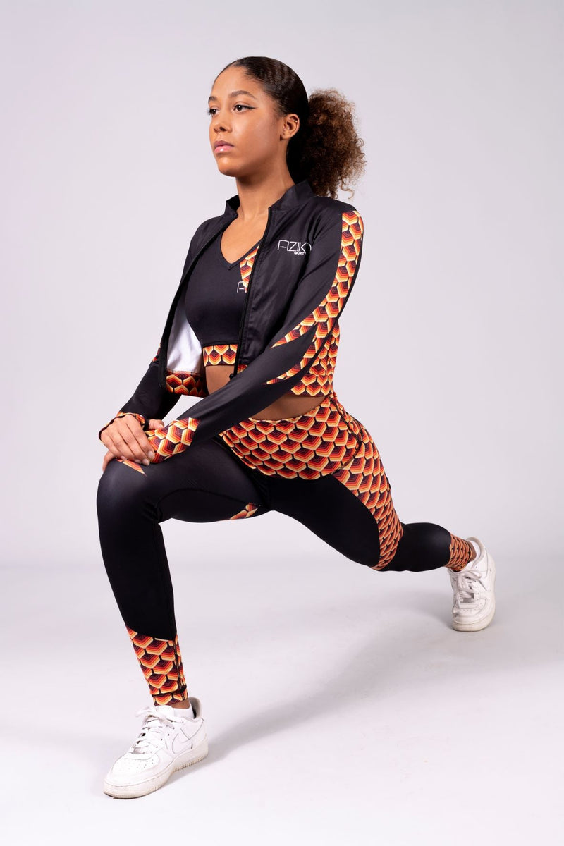 Fizikia Afro Print Gym Leggings Black