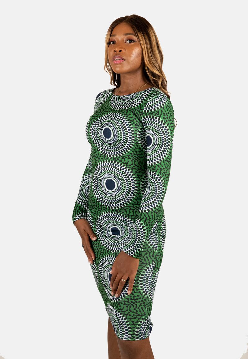 Zipped Back Shift Dress Green